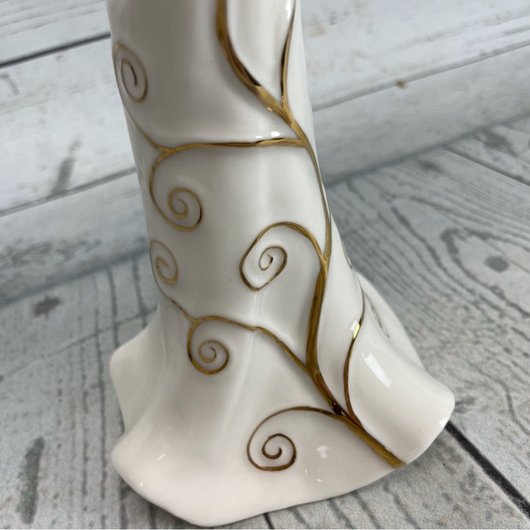 Mother & Child Porcelain Figurine White Gold Statue Mom Baby Sculpture Statue - Picture 5 of 9